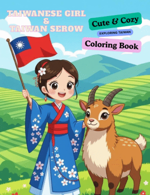 taiwanese-girl-and-taiwan-serow-coloring-book