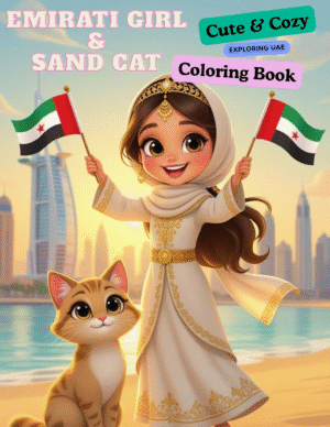 emirati-girl-and-sand-cat-coloring-book
