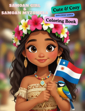 samoa-girl-and-samoan-myzomela-coloring-book