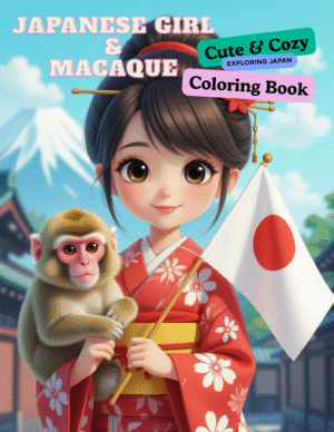 japanese-girl-and-macaque-coloring-book