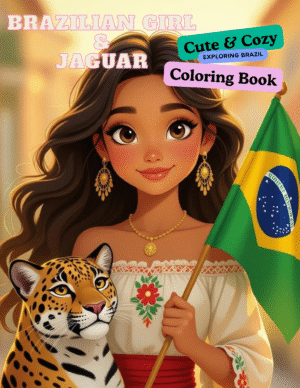 brazilian-girl-and-jaguar-coloring-book