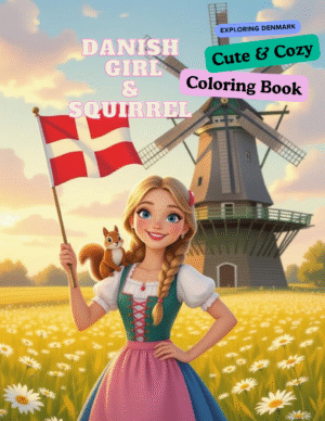 danish-girl-and-squirrel-coloring-book