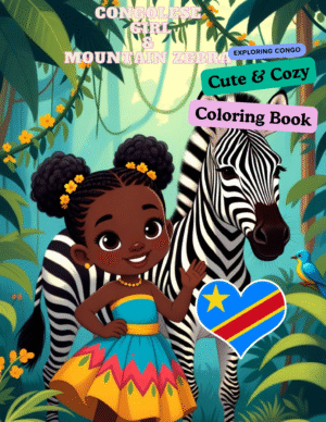 congolese-girl-and-zebra-coloring-book