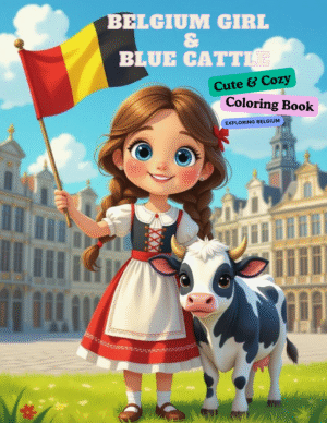belgium-girl-and-blue-cattle-coloring-book