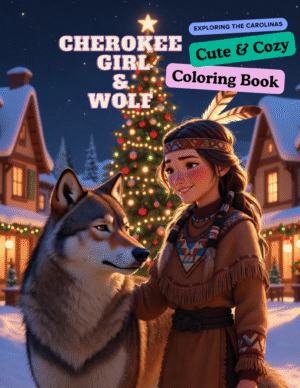 Cherokee Girl & Wolf Coloring Book