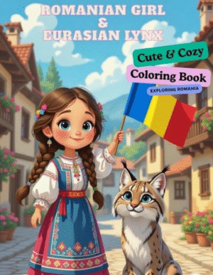 romanian-girl-and-eurasian-lynx-coloring-book